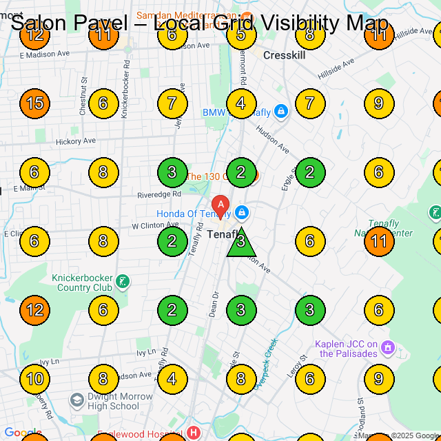 Salon Pavel GeoGrid ranking map for Hair Salon in Englewood